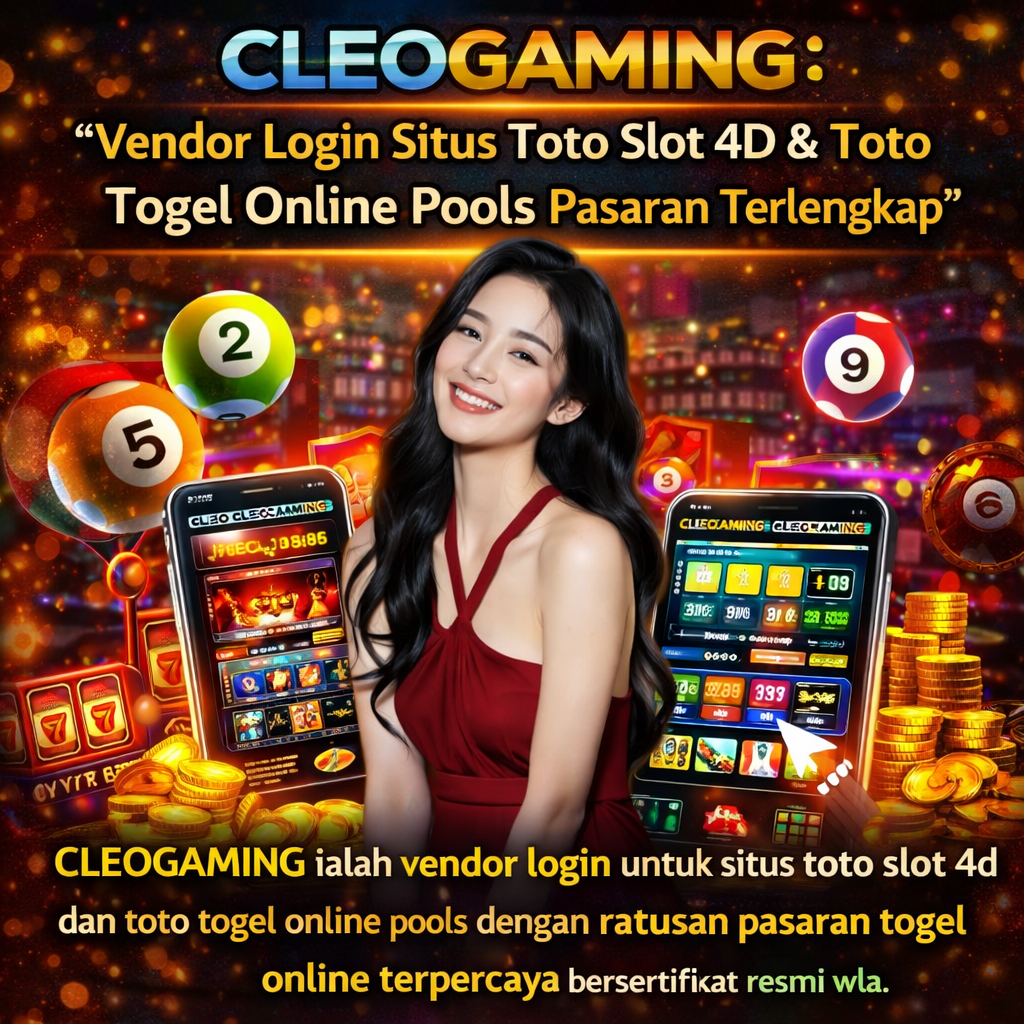 CLEOGAMING ialah vendor login untuk situs toto slot 4d dan toto togel online pools dengan ratusan pasaran togel online terpercaya bersertifikat resmi wla.